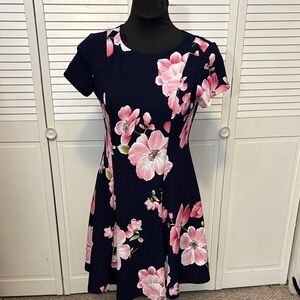 Jessica Howard Navy Dress with Pink Flowers